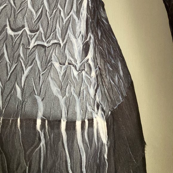 Komarov Beautiful Unique Abstract Sheer Button Down Long Sleeve Blouse, Sz M - Picture 9 of 16